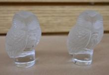 Stellar Lalique 3.5" Crystal Owls!