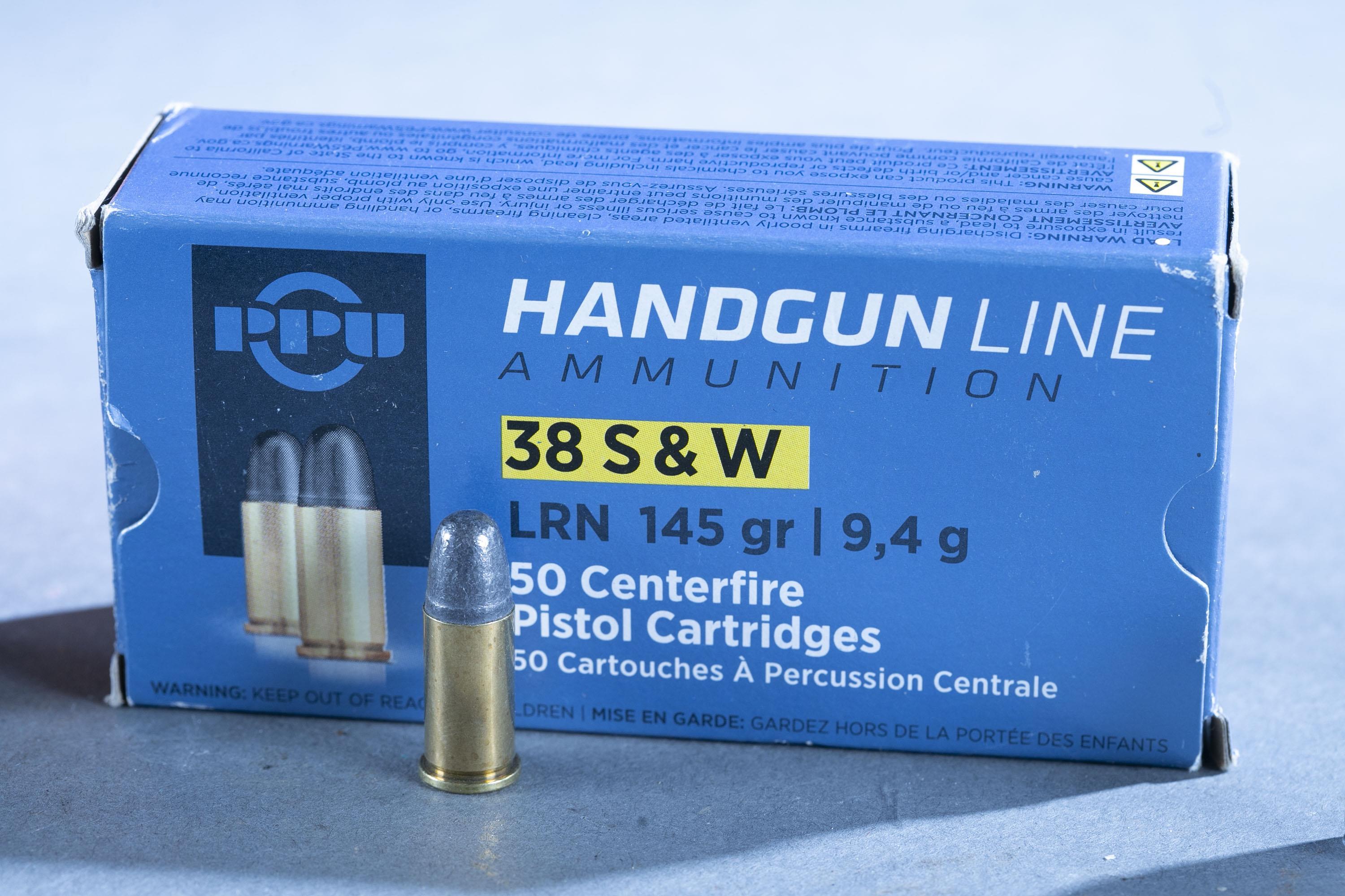 9mm, .38 S&W, .and 45 AUTO ammunition