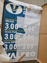 Velaro Double Sided Gasoline Price Sign NOS