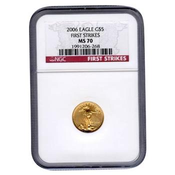 Certified American $5 Gold Eagle 2006 MS70 First Strike NGC