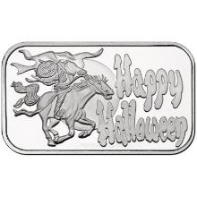 Headless Horseman Happy Halloween 1oz .999 Silver Bar