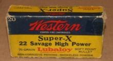 Old Western 22 Savage High Power Box