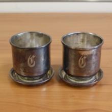 Vintage Unicorn Stamped Sterling Silver Footed Cups Set Of 2