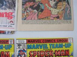 Four Marvel Team-Up Featuring Spider-Man Comics, No. 52, Dec 1976,Two No. 54,Feb, No. 55, Mar 1977,