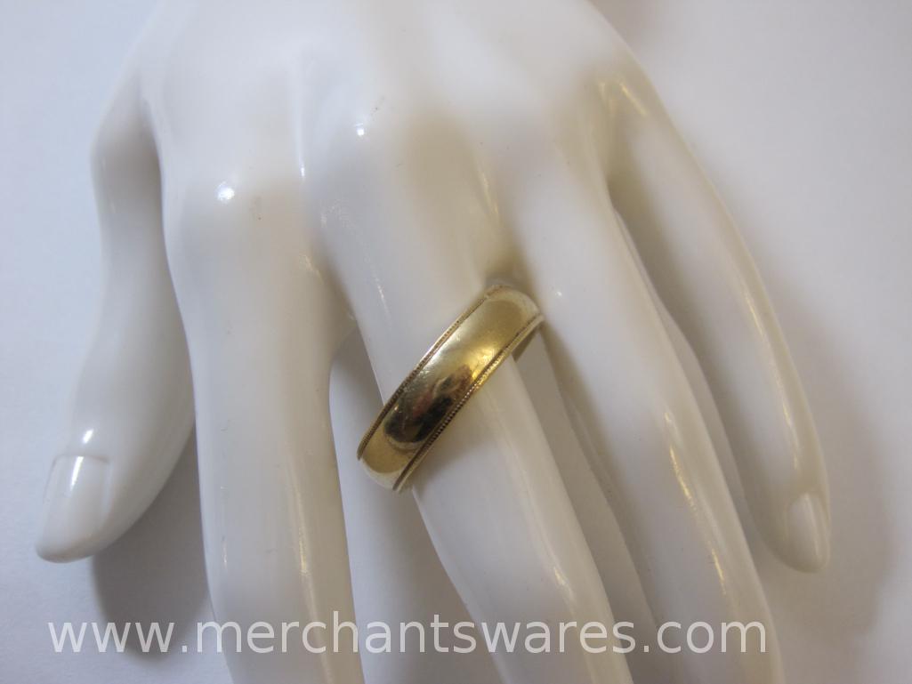 Heavy 14 KT Gold Men's Band, Ring size shown in photos