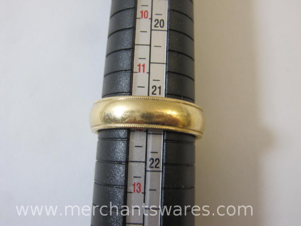 Heavy 14 KT Gold Men's Band, Ring size shown in photos