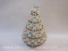 Handmade Beaded Christmas Tree, safety pin and plastic beads, 1 lb