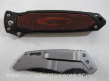 Two Belt Clip Folding Knives, Walther Liner Lock Allied Forces Model Wal 1043, Gerber Contrast Drop