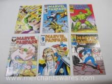 Six Marvel Fanfare Comic Books, No. 7, Mar 1983, No. 28,29, Sept, Nov, 1986, No. 31-33, Mar, May,