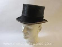 Vintage Sakks Fifth Ave Beaver Fur Top Hat, 7 oz