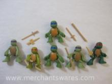 Six Mini Teenage Mutant Ninja Turtles Figures Ninjas in Training, 2013, 4 oz