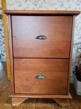Two Drawer Filing Cabinet, Wood Look