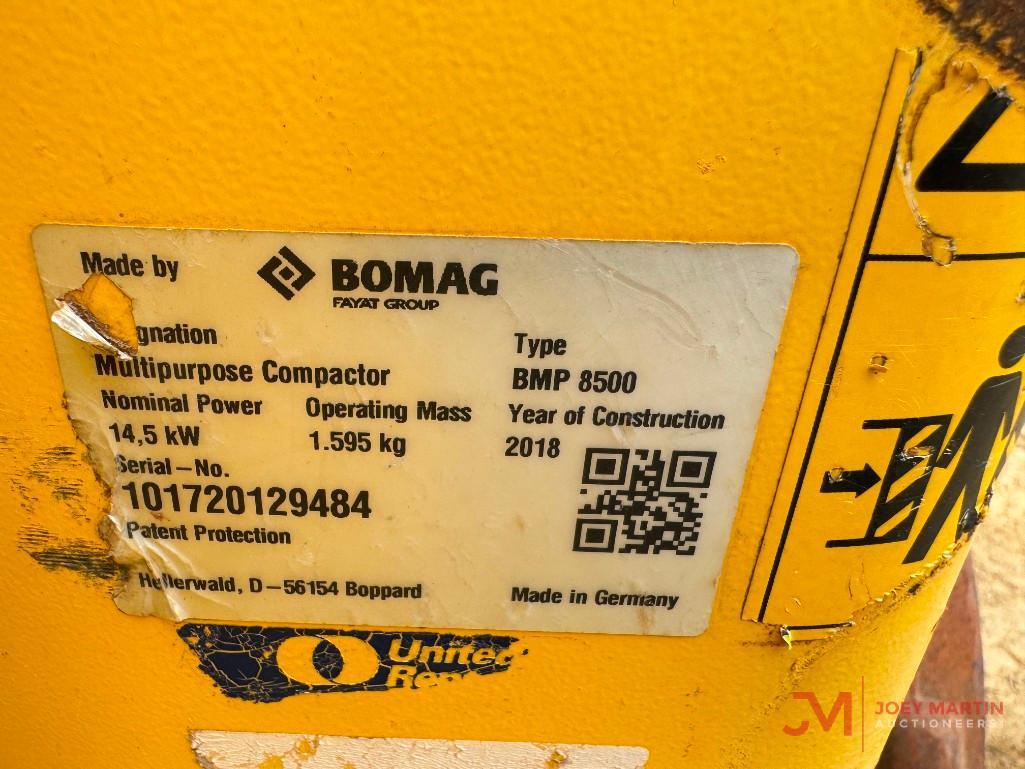 2018 BOMAG BMP 8500 TRENCH COMPACTOR