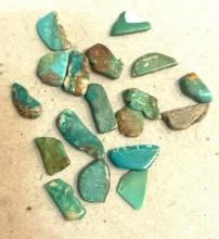 18 pc Tumbled Royston Turquoise