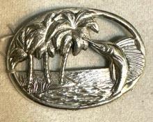 Sterling silver Danecraft Sail fish and Palm Tree pin