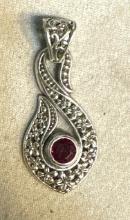 Sterling Silver Pendant with Ruby gemstone
