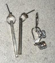 2 Pairs of Sterling Silver Earrings