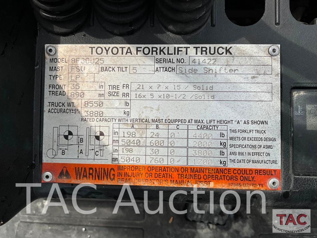Toyota 8FGCU25 5000lb Forklift