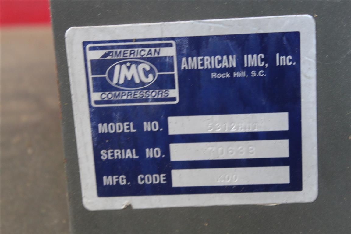 AMERICAN IMC 5312HND Shop Air Compressor, s/n 70638