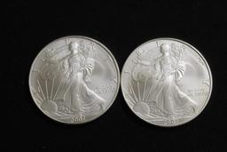 (2) 2007 SILVER EAGLE DOLLARS