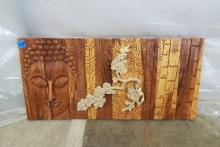 Asian Wood Carved Wall Hanging