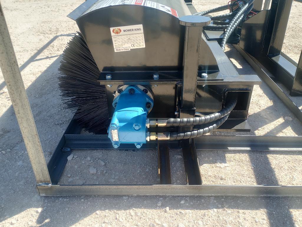 Unused Mower King SSAB72 Rotary Angle Broom (Skid Steer Attachment)