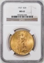 1927 $20 St. Gaudens Double Eagle Gold Coin NGC MS63