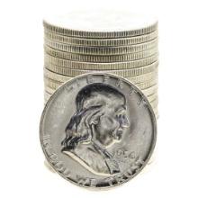 Roll of (20) Brilliant Uncirculated 1956 Franklin Half Dollar Coins