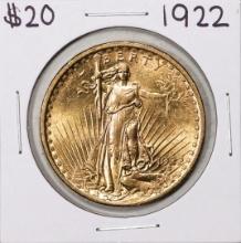 1922 $20 St. Gaudens Double Eagle Gold Coin