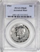 1964 Accented Hair Proof Kennedy Half Dollar Coin PCGS PR68
