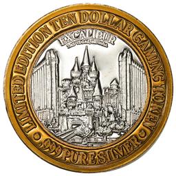 .999 Fine Silver Excalibur Las Vegas, Nevada $10 Limited Edition Gaming Token