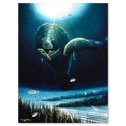 Wyland "Save The Manatees" Print Cibachrome On Board