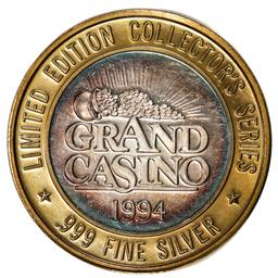 .999 Fine Silver Grand Casino $10 Limited Edition Gaming Token