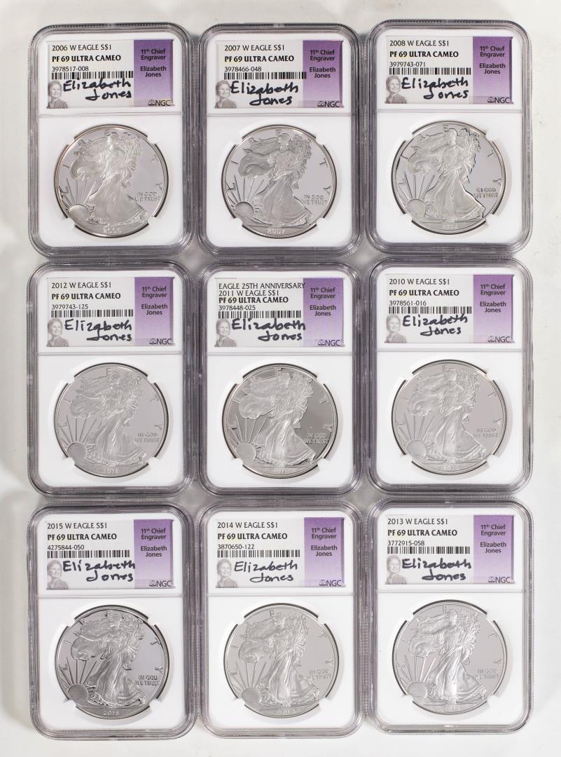 Lot of (29) 1986-2015 $1 Proof American Silver Eagle Coins NGC PF69 Ultra Cameo Jones