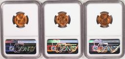 Lot of (3) 1946-S Lincoln Wheat Cent Coins NGC MS67RD