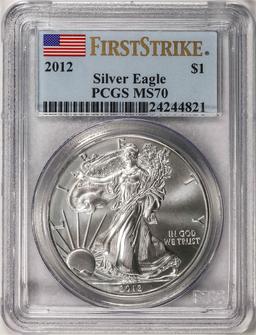 2012 $1 American Silver Eagle Coin PCGS MS70 First Strike