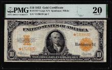1922 $10 Gold Certificate Star Note Fr.1173* PMG Very Fine 20