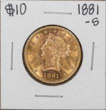 1881-S $10 Liberty Head Eagle Gold Coin