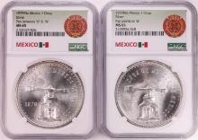 Lot of (2) 1979Mo Mexico 1 Onza Silver Coins NGC MS65