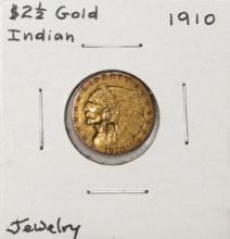 1910 $2 1/2 Indian Head Quarter Eagle Gold Coin