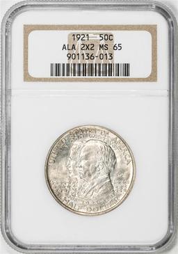 1921 Alabama 2x2 Centennial Commemorative Half Dollar Coin NGC MS65