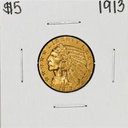 1913 $5 Indian Head Half Eagle Gold Coin