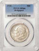 1936 Bridgeport Centennial Commemorative Half Dollar Coin PCGS MS66