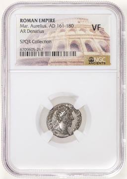 Roman Empire 161-180 AD Marcus Aurelius AR Denarius Ancient Coin NGC VF