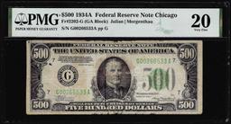 1934A $500 Federal Reserve Note Chicago Fr.2202-G PMG Very Fine 20