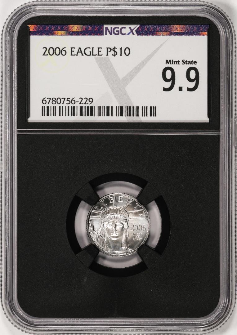 2006 $10 Platinum American Eagle Coin NGCX Mint State 9.9