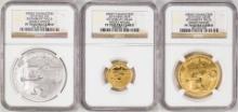 Set of (3) 2014 Disney Steamboat Willie Mickey Mouse Coins NGC PF70 Ultra Cameo w/COA
