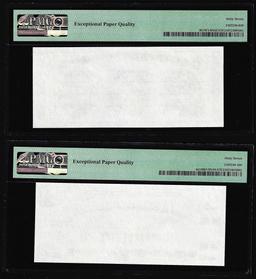 Set of Giori Test Note Washington & Lincoln Memorial PMG Superb Gem Unc 67EPQ