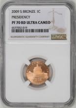 2009-S Bronze Proof Lincoln Presidency Cent Coin NGC PF70RD Ultra Cameo