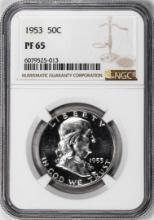 1953 Proof Franklin Half Dollar Coin NGC PF65